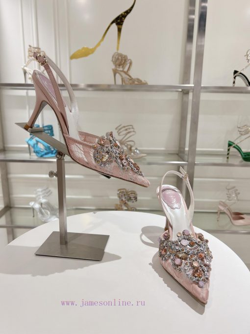 Top versionR ᴇɴᴇ C ᴀᴏᴠɪʟᴀ | 2024s 𝐒 Heavy Industry RC Crystal Gemstone Lace Wedding Shoes Seu74ehv28 - Image 6