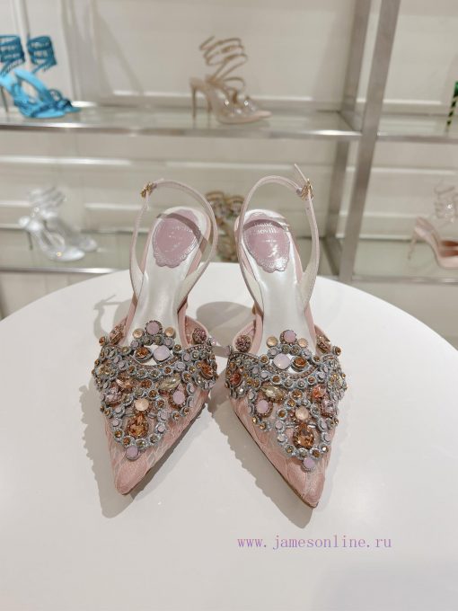 Top versionR ᴇɴᴇ C ᴀᴏᴠɪʟᴀ | 2024s 𝐒 Heavy Industry RC Crystal Gemstone Lace Wedding Shoes Seu74ehv28 - Image 7