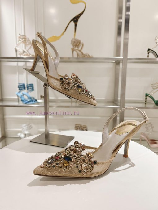 Top versionR ᴇɴᴇ C ᴀᴏᴠɪʟᴀ | 2024s 𝐒 Heavy Industry RC Crystal Gemstone Lace Wedding Shoes Sen6y6vkbb