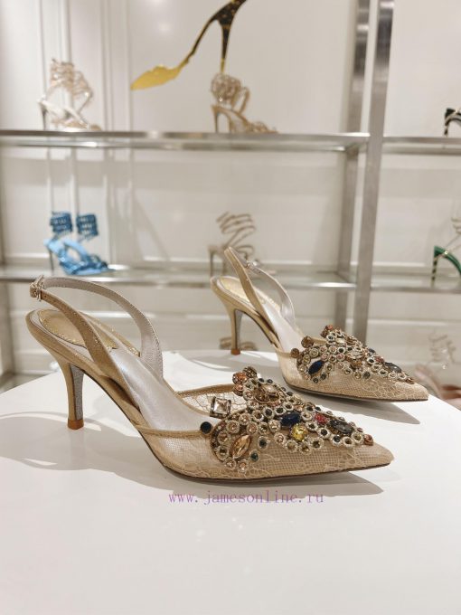 Top versionR ᴇɴᴇ C ᴀᴏᴠɪʟᴀ | 2024s 𝐒 Heavy Industry RC Crystal Gemstone Lace Wedding Shoes Sen6y6vkbb - Image 9