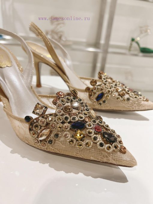 Top versionR ᴇɴᴇ C ᴀᴏᴠɪʟᴀ | 2024s 𝐒 Heavy Industry RC Crystal Gemstone Lace Wedding Shoes Sen6y6vkbb - Image 10