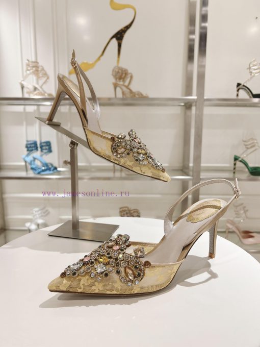 Top versionR ᴇɴᴇ C ᴀᴏᴠɪʟᴀ | 2024s 𝐒 Heavy Industry RC Crystal Gemstone Lace Wedding Shoes Setn54of4t