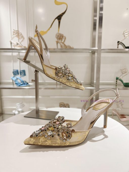 Top versionR ᴇɴᴇ C ᴀᴏᴠɪʟᴀ | 2024s 𝐒 Heavy Industry RC Crystal Gemstone Lace Wedding Shoes Setn54of4t - Image 2