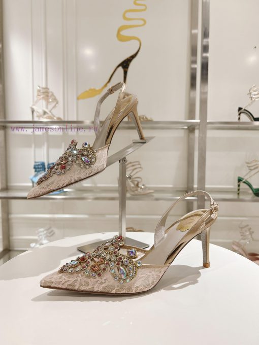 Top versionR ᴇɴᴇ C ᴀᴏᴠɪʟᴀ | 2024s 𝐒 Heavy Industry RC Crystal Gemstone Lace Wedding Shoes Sew8ca4z26 - Image 4