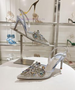 Top versionR ᴇɴᴇ C ᴀᴏᴠɪʟᴀ | 2024s 𝐒 Heavy Industry RC Crystal Gemstone Lace Wedding Shoes Seaa4zegh5