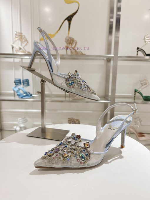 Top versionR ᴇɴᴇ C ᴀᴏᴠɪʟᴀ | 2024s 𝐒 Heavy Industry RC Crystal Gemstone Lace Wedding Shoes Seaa4zegh5