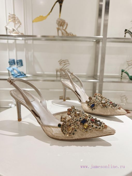 Top versionR ᴇɴᴇ C ᴀᴏᴠɪʟᴀ | 2024s 𝐒 Heavy Industry RC Crystal Gemstone Lace Wedding Shoes Se2p2xwx73 - Image 9