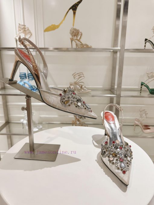 Top versionR ᴇɴᴇ C ᴀᴏᴠɪʟᴀ | 2024s 𝐒 Heavy Industry RC Crystal Gemstone Lace Wedding Shoes Sebu2lr90i - Image 6