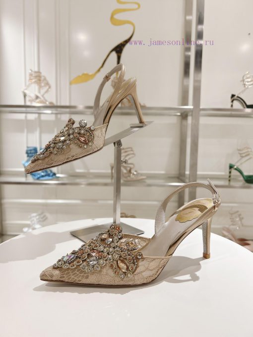 Top versionR ᴇɴᴇ C ᴀᴏᴠɪʟᴀ | 2024s 𝐒 Heavy Industry RC Crystal Gemstone Lace Wedding Shoes Se085lks3p - Image 4
