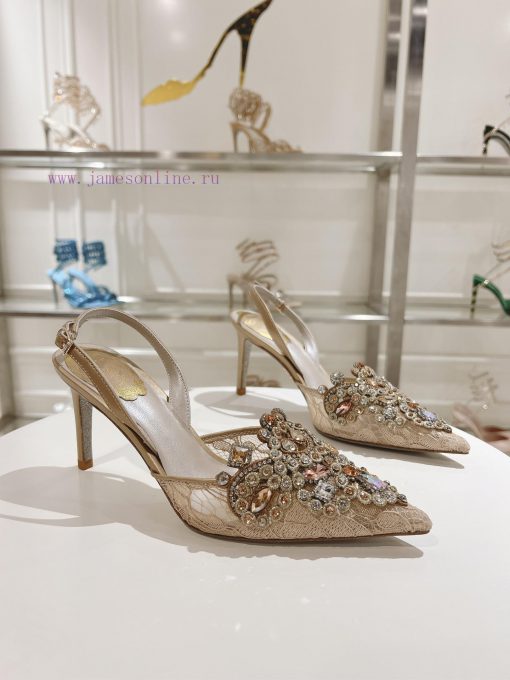 Top versionR ᴇɴᴇ C ᴀᴏᴠɪʟᴀ | 2024s 𝐒 Heavy Industry RC Crystal Gemstone Lace Wedding Shoes Se085lks3p - Image 9