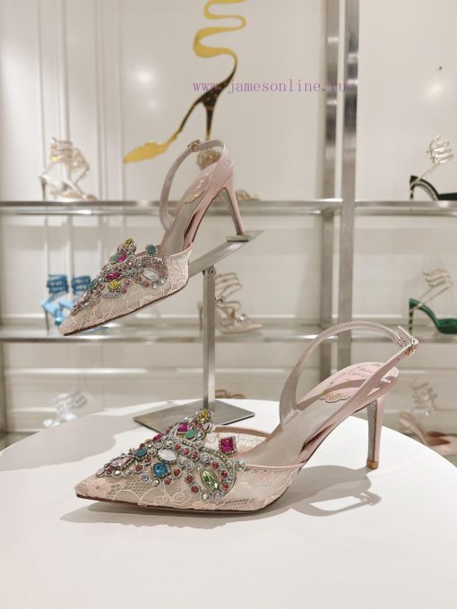 Top versionR ᴇɴᴇ C ᴀᴏᴠɪʟᴀ | 2024s 𝐒 Heavy Industry RC Crystal Gemstone Lace Wedding Shoes Seoqguk115 - Image 4