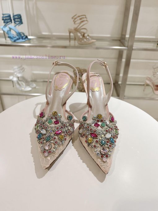 Top versionR ᴇɴᴇ C ᴀᴏᴠɪʟᴀ | 2024s 𝐒 Heavy Industry RC Crystal Gemstone Lace Wedding Shoes Seoqguk115 - Image 7