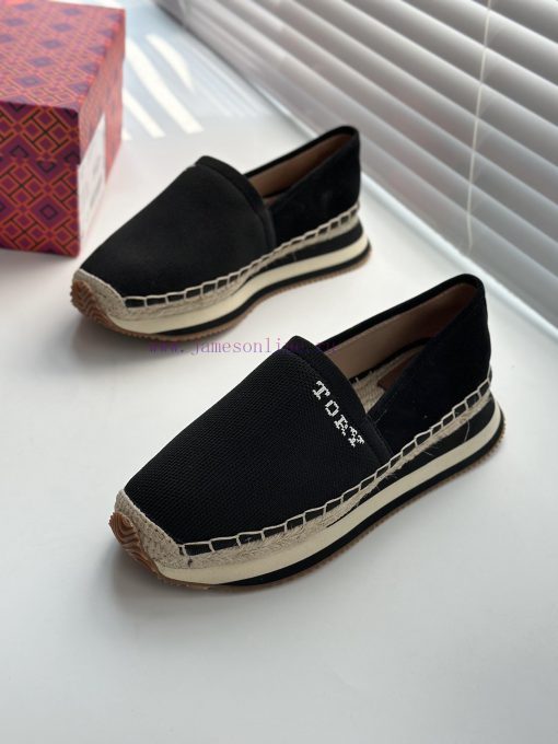 Black Flyknit Splicing SheepTBTORY BURCH T MONOGRAM Fisherman's Shoes Women's Shoes 82839 Fawkjflaal - Image 3