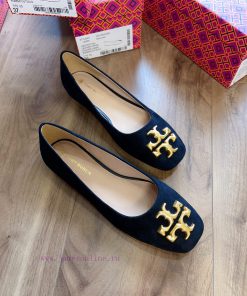 Reverse velvet blackEleanor ballet flatsCortical iconic Double T pattern square toe back lifgkqj58nl