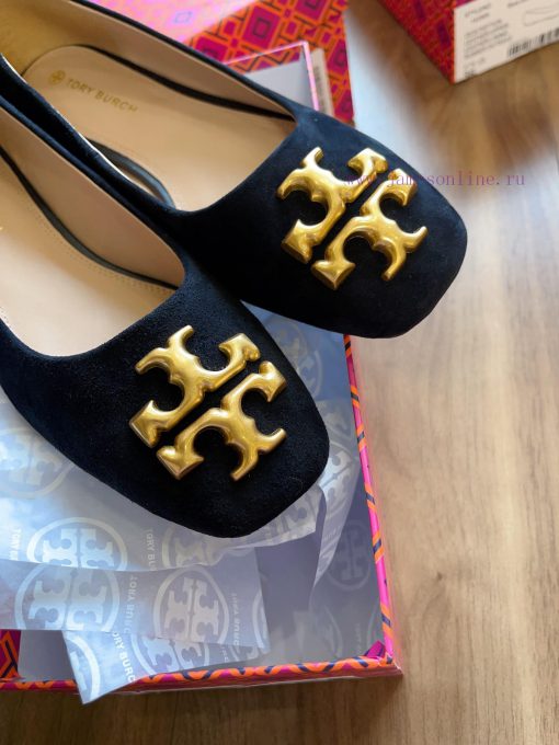 Reverse velvet blackEleanor ballet flatsCortical iconic Double T pattern square toe back lifgkqj58nl - Image 5