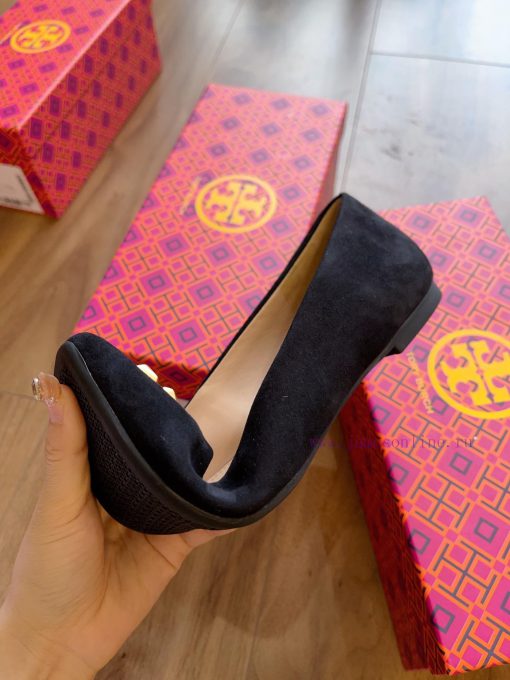 Reverse velvet blackEleanor ballet flatsCortical iconic Double T pattern square toe back lifgkqj58nl - Image 9