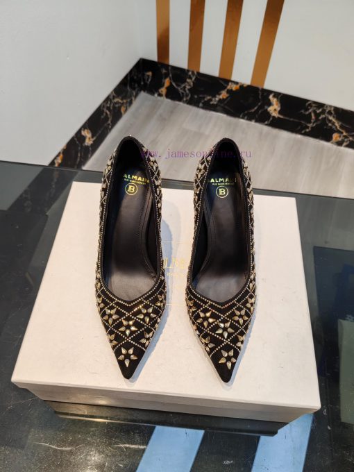 Out, 𝘽𝙖𝙡 * 𝙖𝙞𝙣 Balmain 2024 Spring/Summer Fashion Show Original Water Diamond High Heels Sin5qcuabuo