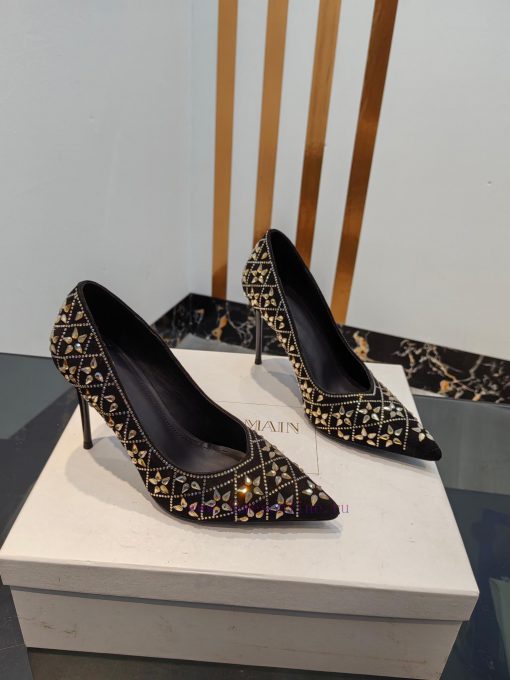 Out, 𝘽𝙖𝙡 * 𝙖𝙞𝙣 Balmain 2024 Spring/Summer Fashion Show Original Water Diamond High Heels Sin5qcuabuo - Image 3
