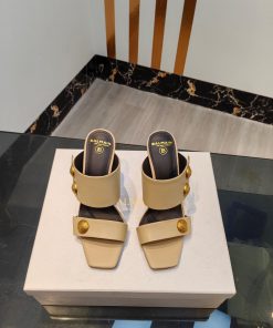 Out, Balmain 2024 Spring/Summer Fashion Show Original Metal Buckle High Heel SlippersBrand Bn2a2x8ui