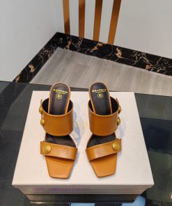 Out, Balmain 2024 Spring/Summer Fashion Show Original Metal Buckle High Heel SlippersBrand B5rpg3rm5