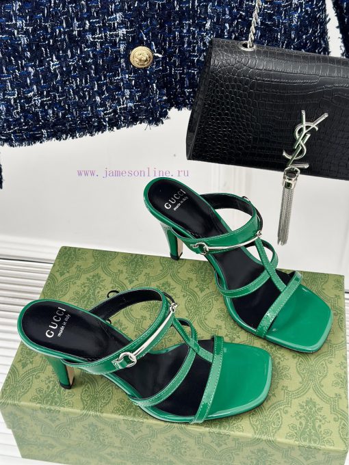Gucci24S Spring/Summer New Product: Horseneck BuckleHigh-heeled slippersThe fabric is made o0j7vqbkk - Image 4