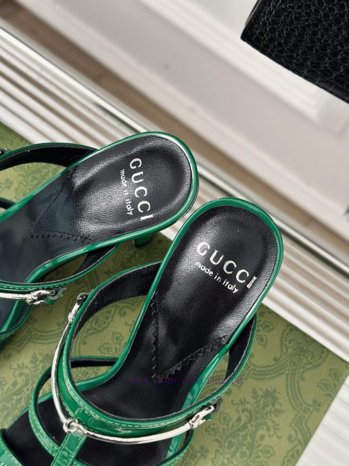 Gucci24S Spring/Summer New Product: Horseneck BuckleHigh-heeled slippersThe fabric is made o0j7vqbkk - Image 8