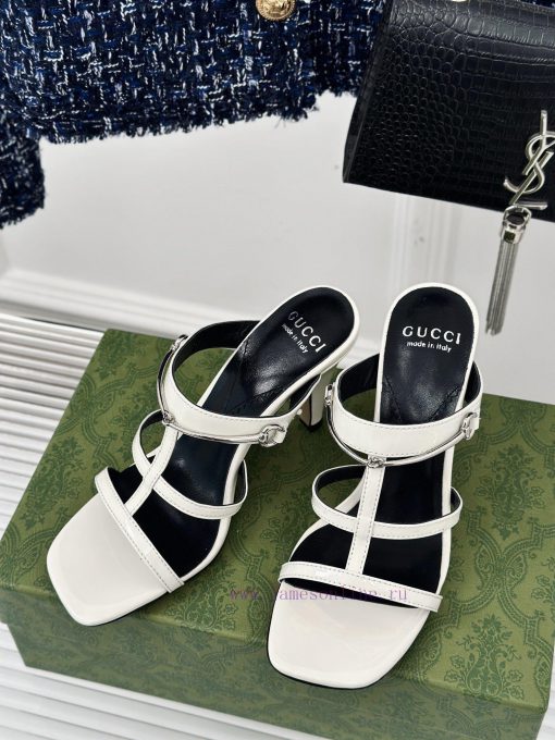 Gucci24S Spring/Summer New Product: Horseneck BuckleHigh-heeled slippersThe fabric is made ojcqwsg0e - Image 3