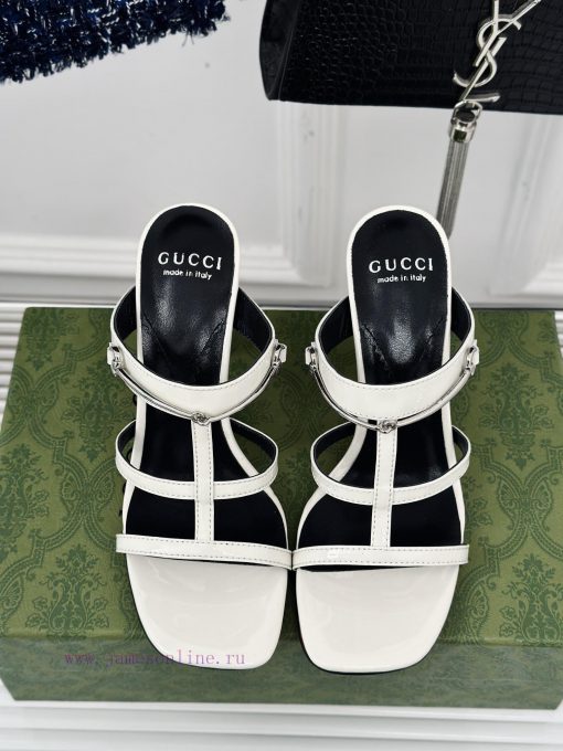 Gucci24S Spring/Summer New Product: Horseneck BuckleHigh-heeled slippersThe fabric is made ojcqwsg0e - Image 8