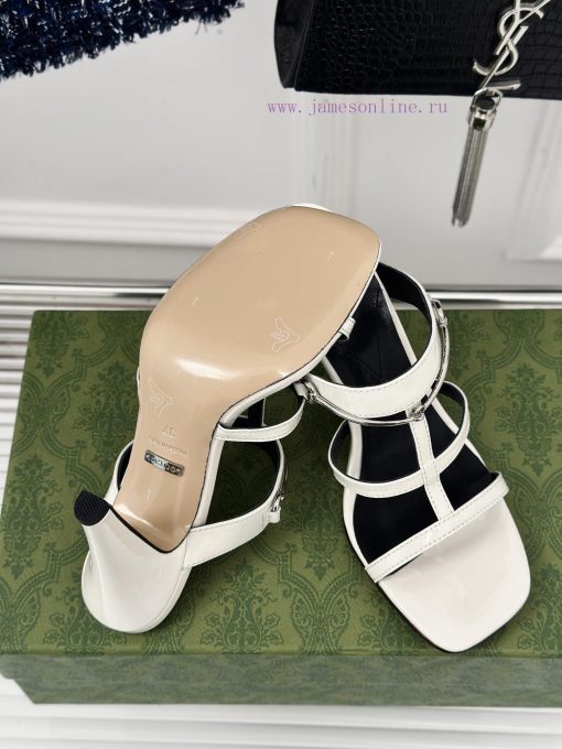 Gucci24S Spring/Summer New Product: Horseneck BuckleHigh-heeled slippersThe fabric is made ojcqwsg0e - Image 10