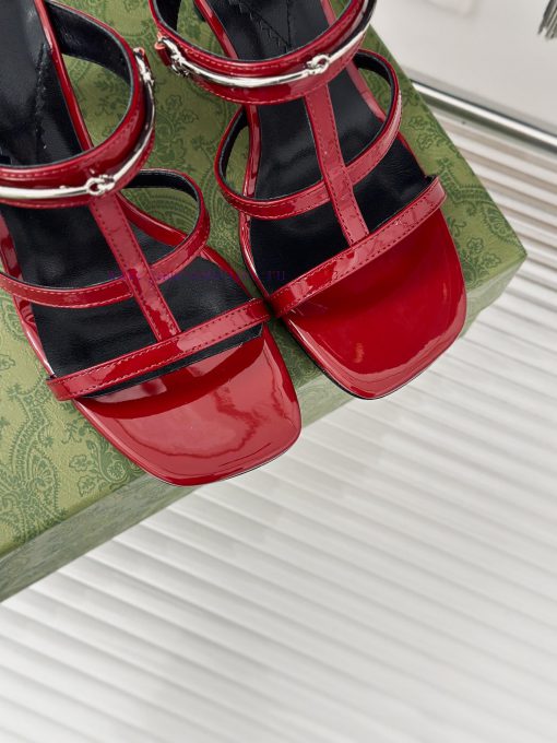 Gucci24S Spring/Summer New Product: Horseneck BuckleHigh-heeled slippersThe fabric is made o6l0r3j5l - Image 7