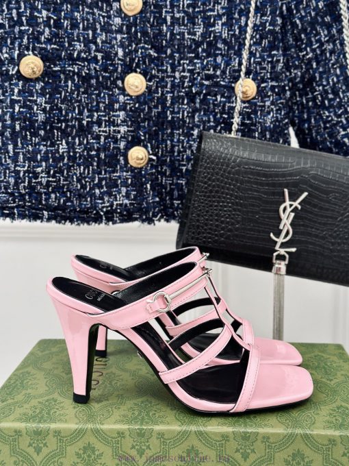Gucci24S Spring/Summer New Product: Horseneck BuckleHigh-heeled slippersThe fabric is made owyuzqzas - Image 2