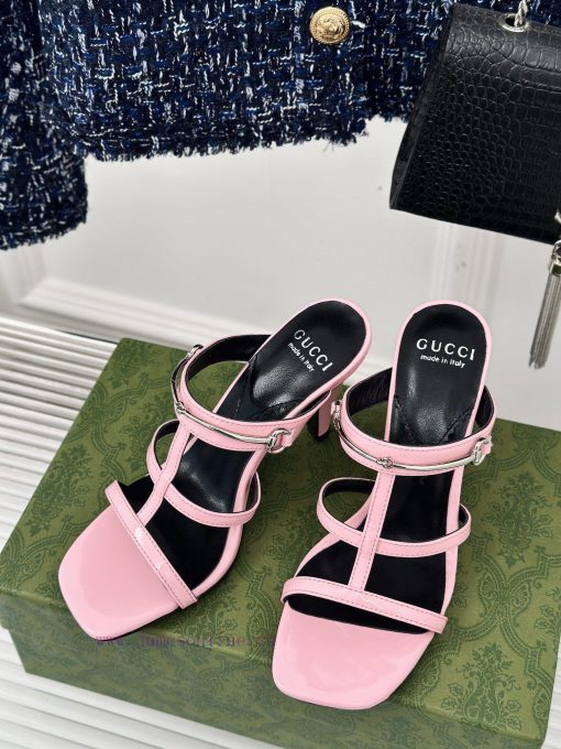 Gucci24S Spring/Summer New Product: Horseneck BuckleHigh-heeled slippersThe fabric is made owyuzqzas - Image 3