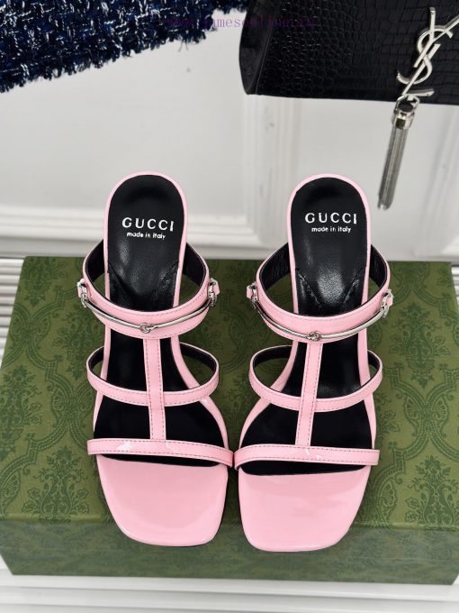 Gucci24S Spring/Summer New Product: Horseneck BuckleHigh-heeled slippersThe fabric is made owyuzqzas - Image 5