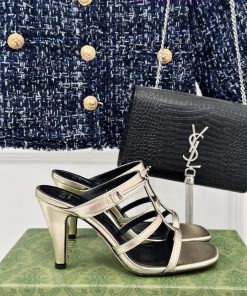 Gucci24S Spring/Summer New Product: Horseneck BuckleHigh-heeled slippersThe fabric is made oqfiejimm