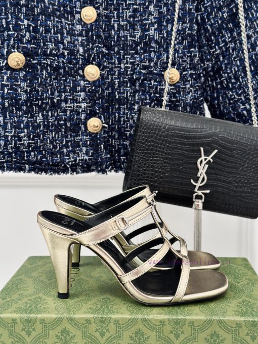 Gucci24S Spring/Summer New Product: Horseneck BuckleHigh-heeled slippersThe fabric is made oqfiejimm - Image 2