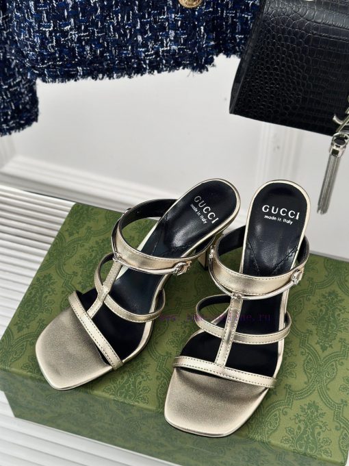 Gucci24S Spring/Summer New Product: Horseneck BuckleHigh-heeled slippersThe fabric is made oqfiejimm - Image 3