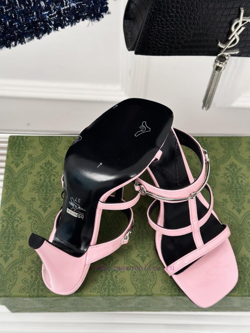 Gucci24S Spring/Summer New Product: Horseneck BuckleHigh-heeled slippersThe fabric is made owyuzqzas - Image 10
