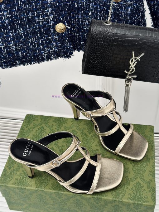 Gucci24S Spring/Summer New Product: Horseneck BuckleHigh-heeled slippersThe fabric is made oqfiejimm - Image 4