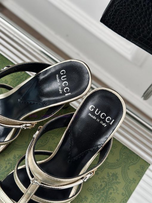 Gucci24S Spring/Summer New Product: Horseneck BuckleHigh-heeled slippersThe fabric is made oqfiejimm - Image 8