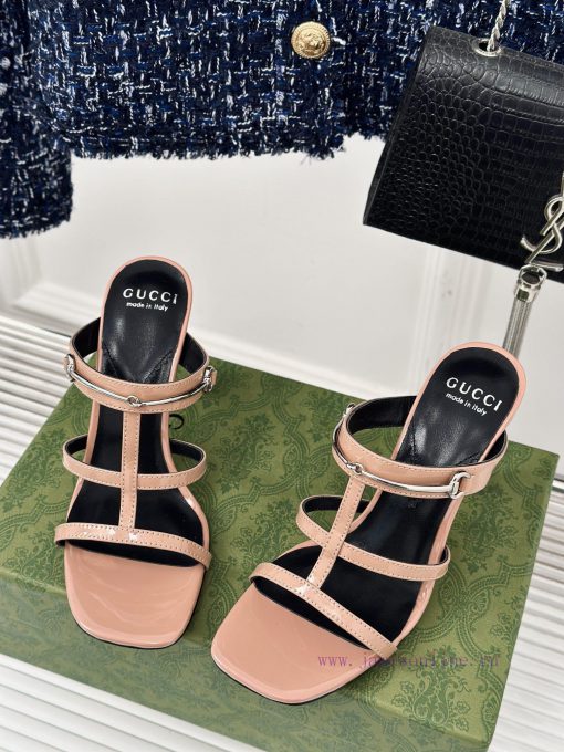 Gucci24S Spring/Summer New Product: Horseneck BuckleHigh-heeled slippersThe fabric is made ocenme6zi - Image 3