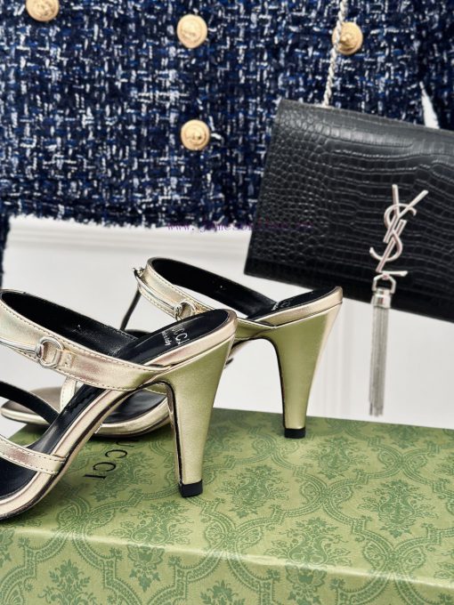 Gucci24S Spring/Summer New Product: Horseneck BuckleHigh-heeled slippersThe fabric is made oqfiejimm - Image 9