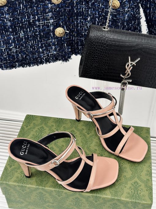 Gucci24S Spring/Summer New Product: Horseneck BuckleHigh-heeled slippersThe fabric is made ocenme6zi - Image 4