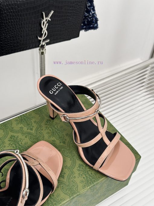 Gucci24S Spring/Summer New Product: Horseneck BuckleHigh-heeled slippersThe fabric is made ocenme6zi - Image 6