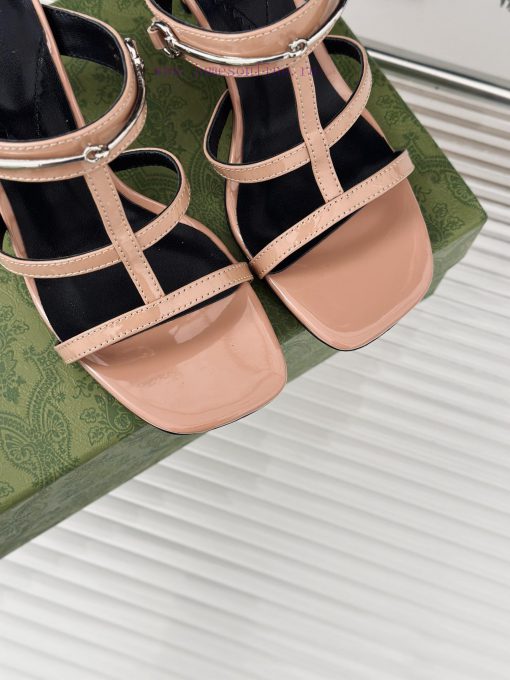 Gucci24S Spring/Summer New Product: Horseneck BuckleHigh-heeled slippersThe fabric is made ocenme6zi - Image 7