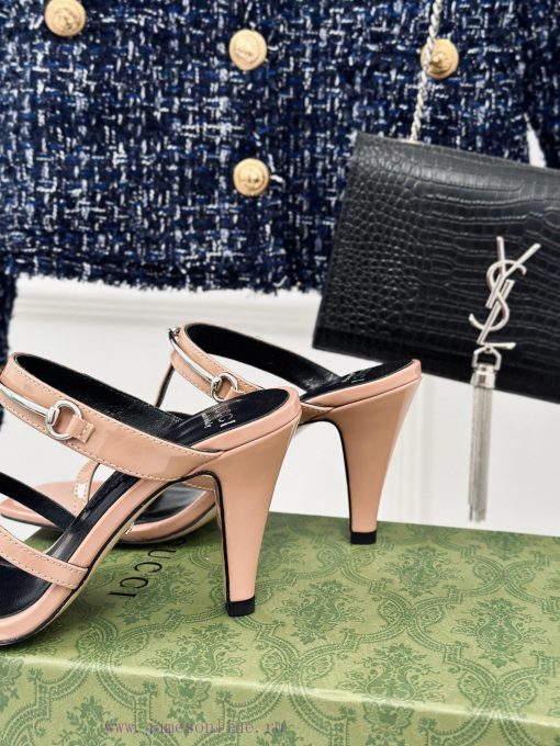 Gucci24S Spring/Summer New Product: Horseneck BuckleHigh-heeled slippersThe fabric is made ocenme6zi - Image 8
