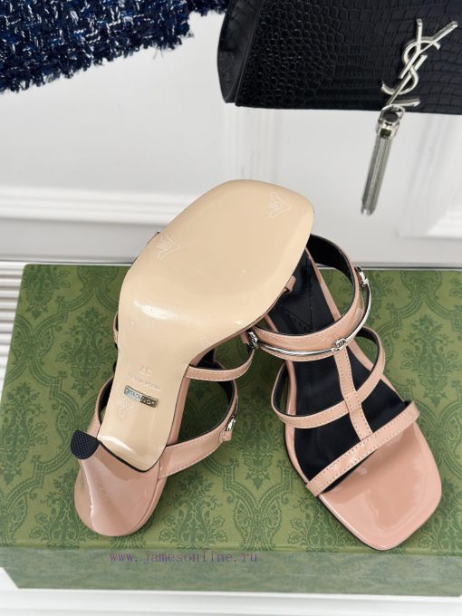 Gucci24S Spring/Summer New Product: Horseneck BuckleHigh-heeled slippersThe fabric is made ocenme6zi - Image 9