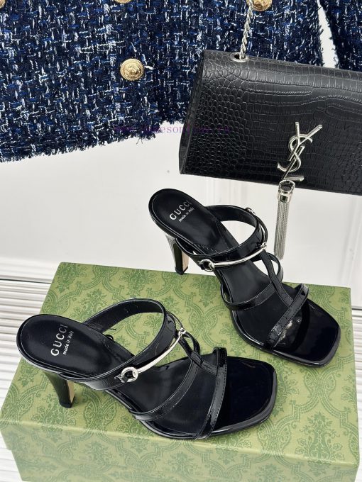 Gucci24S Spring/Summer New Product: Horseneck BuckleHigh-heeled slippersThe fabric is made ogzukr3ql - Image 4
