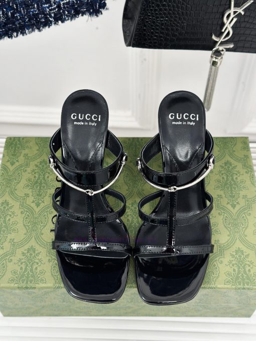 Gucci24S Spring/Summer New Product: Horseneck BuckleHigh-heeled slippersThe fabric is made ogzukr3ql - Image 5
