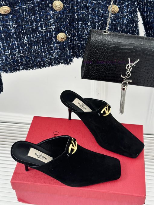 Valentin | Valentino 24S New ProductV-buckle square toe high-heeled slippers ️A socialite wir6mtv7av - Image 4