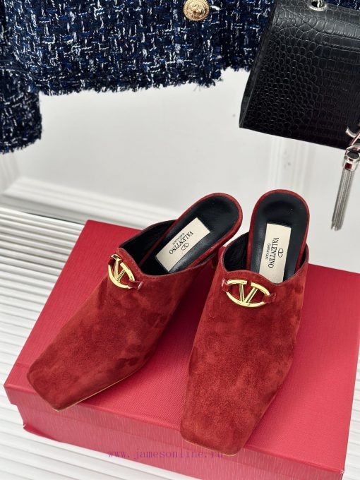 Valentin | Valentino 24S New ProductV-buckle square toe high-heeled slippers ️A socialite wijqvc37vl - Image 3